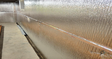ThermaDry wall membrane, thermally insulated drainage membrane for basement walls