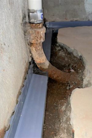 Waterguard detail around pipe